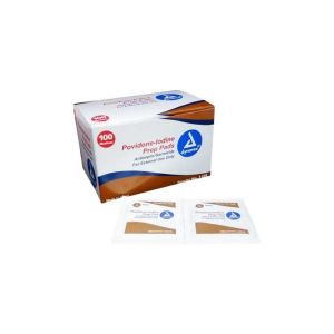 Antiseptic Wound Wipes Povidone Iodine Prep Pads 100 Pads Box